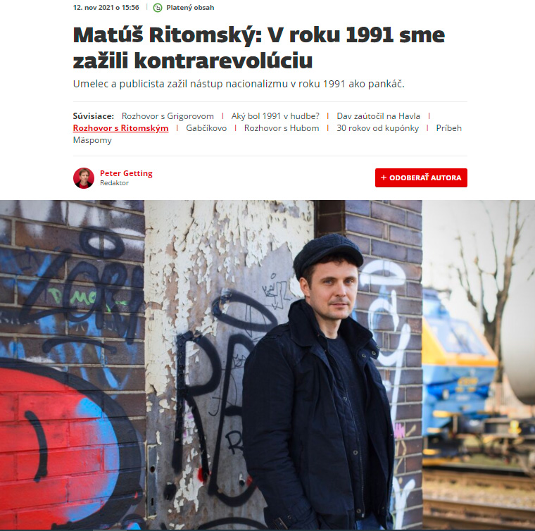 Matus Ritomsky rozhovor pre Sme